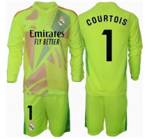 Real Madrid Thibaut Courtois #1 Bramkarskie Koszulka Trzecia dzieci 2024-25 Długi Rękaw (+ krótkie spodenki)